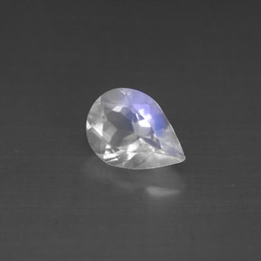 Pedra da lua arco-íris branco natural 0,95ct, formato de pêra, VS