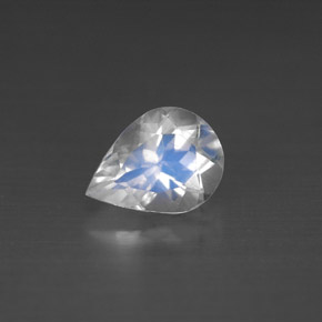 Pedra da lua arco-íris branco natural 1,02ct, formato de pêra, VS