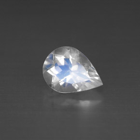 Pedra da lua arco-íris branco natural 1,02ct, formato de pêra, VS
