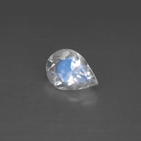 Pedra da lua arco-íris branco natural 0,93ct, formato de pêra, VS