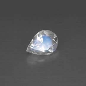 Pedra da lua arco-íris branco natural 0,93ct, formato de pêra, VS