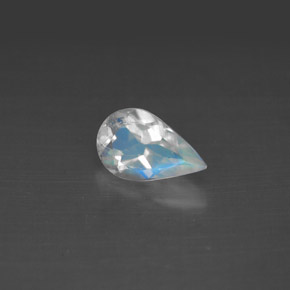 Pedra da lua arco-íris branco natural 0,75ct, formato de pêra, VS