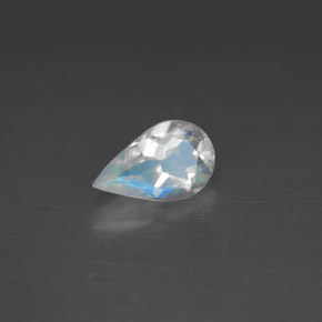 Pedra da lua arco-íris branco natural 0,75ct, formato de pêra, VS