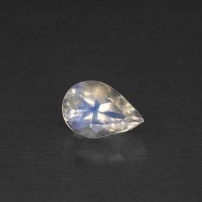 Pedra da lua arco-íris branco natural 0,77ct, formato de pêra, VS