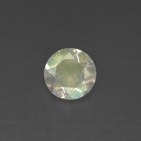 Pedra da lua arco-íris branco natural 0,97ct, corte redondo, VS