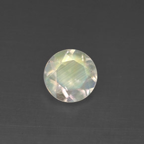 Pedra da lua arco-íris branco natural 0,97ct, corte redondo, VS