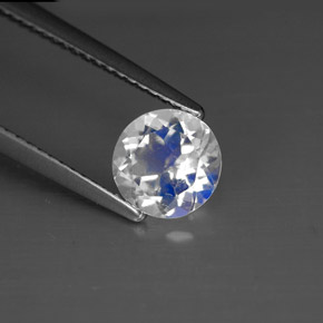 Pedra da lua arco-íris branco natural 1,03ct, corte redondo, VS