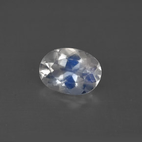 Pedra da lua arco-íris branco natural 1,08ct, corte oval, VS