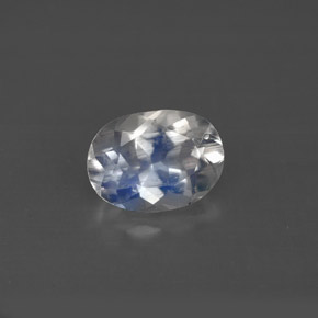 Pedra da lua arco-íris branco natural 1,08ct, corte oval, VS