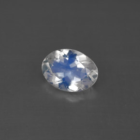 Pedra da lua arco-íris branco natural 0,92ct, corte oval, VS