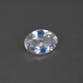 Pedra da lua arco-íris branco natural 0,92ct, corte oval, VS