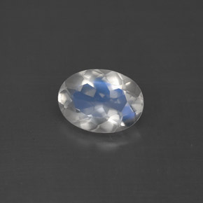 Pedra da lua arco-íris branco natural 1,01ct, corte oval, VS