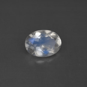 Pedra da lua arco-íris branco natural 1,01ct, corte oval, VS