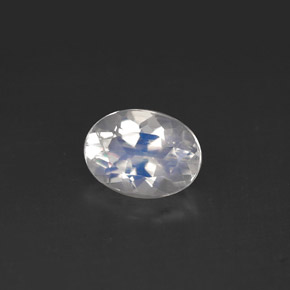 Pedra da lua arco-íris branco natural 1,14ct, corte oval, VS