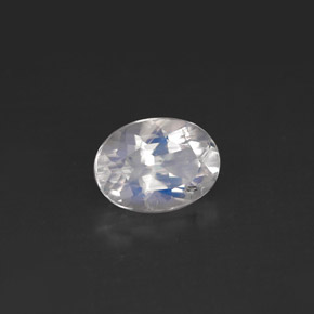 Pedra da lua arco-íris branco natural 1,14ct, corte oval, VS