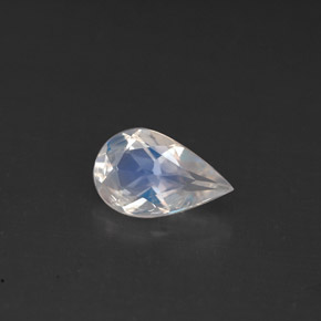 Pedra da lua arco-íris branco natural 0,66ct, formato de pêra, VS