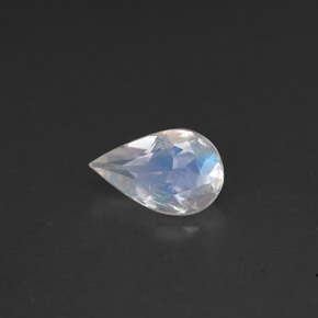 Pedra da lua arco-íris branco natural 0,66ct, formato de pêra, VS