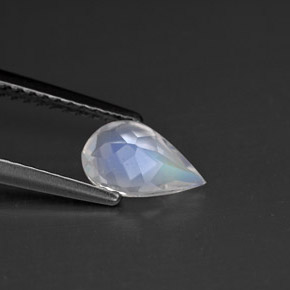 Pedra da lua arco-íris branco natural 0,66ct, formato de pêra, VS