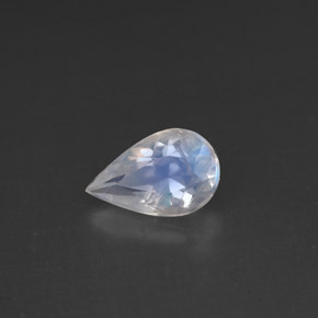 Pedra da lua arco-íris branco natural 0,70ct, formato de pêra, VS