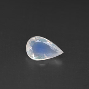 Pedra da lua arco-íris branco natural 0,61ct, formato de pêra, VS