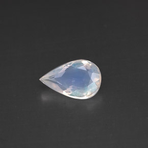 Pedra da lua arco-íris branco natural 0,61ct, formato de pêra, VS