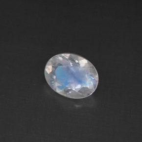 Pedra da lua arco-íris branco natural 0,92ct, corte oval, VS