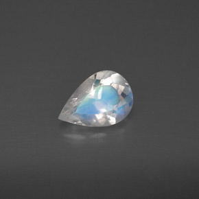 Pedra da lua arco-íris branco natural 0,50ct, transparente, transparente/translúcido