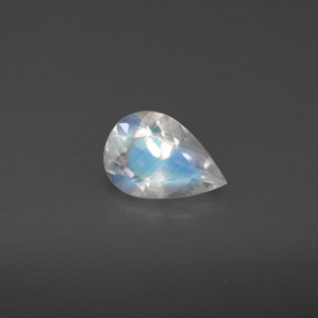 Pedra da lua arco-íris branco natural 0,50ct, transparente, transparente/translúcido