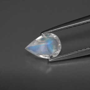 Pedra da lua arco-íris branco natural 0,50ct, transparente, transparente/translúcido