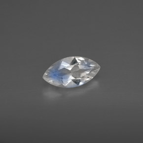 Pedra da lua arco-íris branco natural 0,49ct, transparente, transparente/translúcido