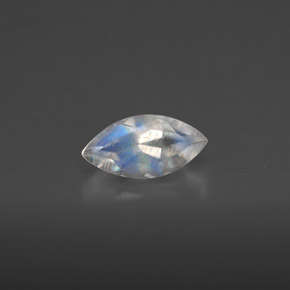 Pedra da lua arco-íris branco natural 0,55ct, transparente, transparente/translúcido