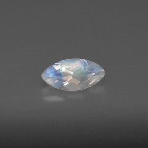 Pedra da lua arco-íris branco natural 0,56ct, transparente, transparente/translúcido