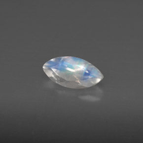 Pedra da lua arco-íris branco natural 0,56ct, transparente, transparente/translúcido