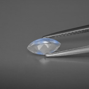 Pedra da lua arco-íris branco natural 0,46ct, transparente, transparente/translúcido