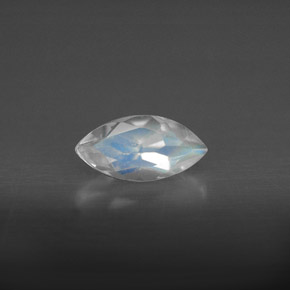 Pedra da lua arco-íris branco natural 0,59ct, transparente, transparente/translúcido