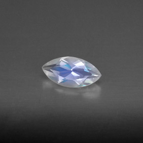 Pedra da lua arco-íris branco natural 0,50ct, transparente, transparente/translúcido