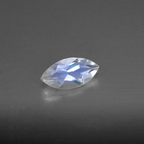 Pedra da lua arco-íris branco natural 0,50ct, transparente, transparente/translúcido