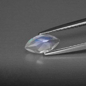 Pedra da lua arco-íris branco natural 0,50ct, transparente, transparente/translúcido