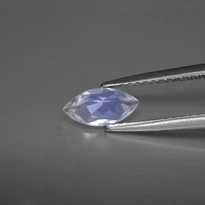 Pedra da lua arco-íris branco natural 0,41ct, transparente, transparente/translúcido