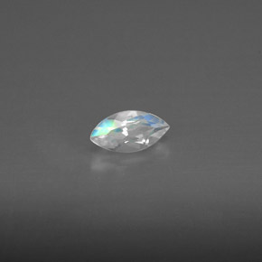 Pedra da lua arco-íris branco natural 0,24ct, transparente, transparente/translúcido