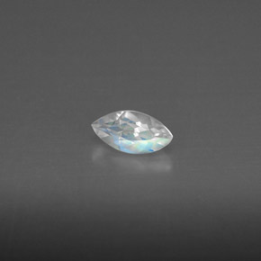 Pedra da lua arco-íris branco natural 0,24ct, transparente, transparente/translúcido