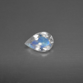 Pedra da lua arco-íris branco natural 0,50ct, transparente, transparente/translúcido