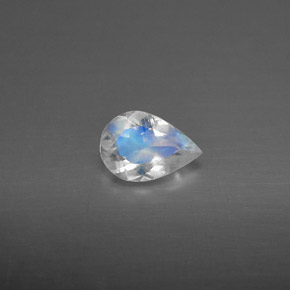 Pedra da lua arco-íris branco natural 0,50ct, transparente, transparente/translúcido