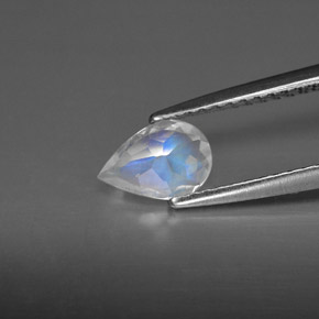 Pedra da lua arco-íris branco natural 0,50ct, transparente, transparente/translúcido