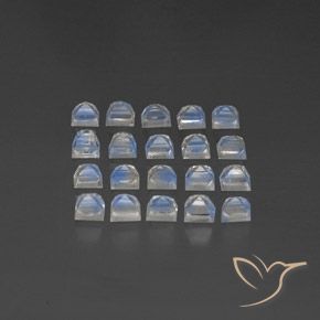Pedras preciosas de Pedra da Lua Arco-Íris Branco azulado natural de 3.37 ct, Quadrado, Transparente/Translúcido