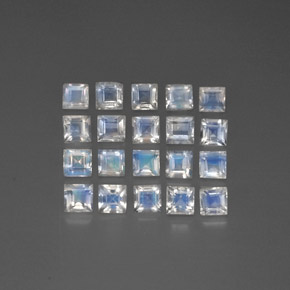 Pedras preciosas de pedra da lua arco-íris branco natural de 3,35 ct, transparente, transparente/translúcido