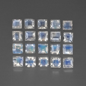 Pedras preciosas de pedra da lua arco-íris branco natural de 3,35 ct, transparente, transparente/translúcido