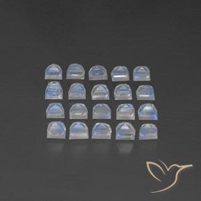 Pedras preciosas de Pedra da Lua Arco-Íris Branco azulado natural de 2.22 ct, Quadrado, Transparente/Translúcido