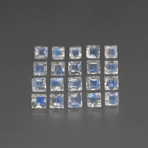 Pedras preciosas de pedra da lua arco-íris branco natural de 3,19 ct, transparente, transparente/translúcido