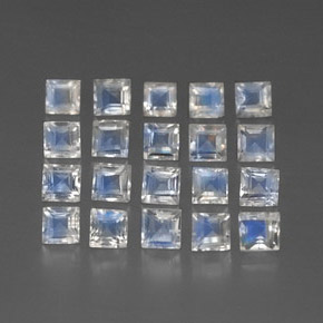 Pedras preciosas de pedra da lua arco-íris branco natural de 3,19 ct, transparente, transparente/translúcido